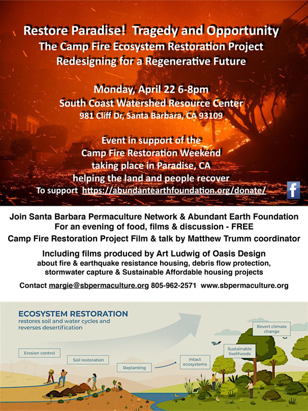 Restore Paradise! The Camp Fire Ecosystem Restoration Project: Redesigning for a Regenerative Future